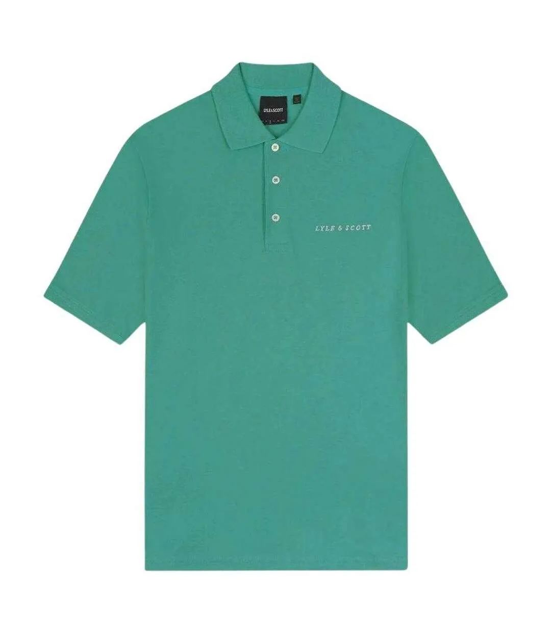 Mens Embroidered Logo Polo Shirt Green Lyle & Scott-1