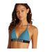 Womens/ladies Triangle Cups Bikini Top Storm Blue Calvin Klein-1