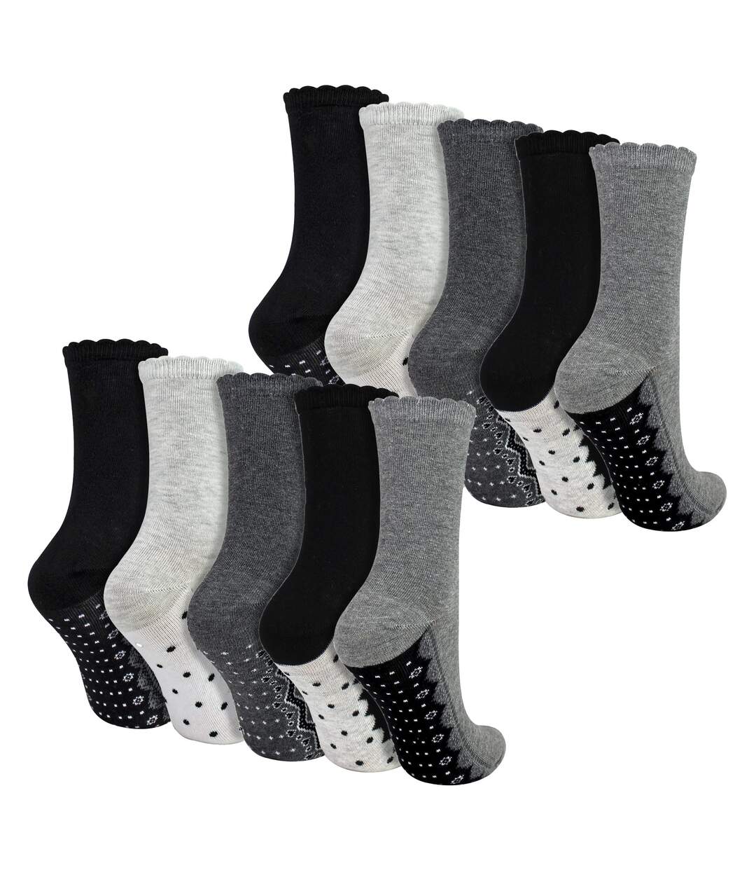 Sock Snob - 10 Paires de Chaussettes Femme à Dentelle et Pois en Coton Doux-1
