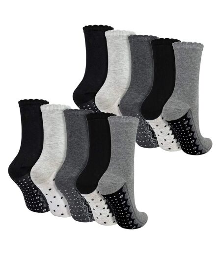 Sock Snob - 10 Paires de Chaussettes Femme à Dentelle et Pois en Coton Doux