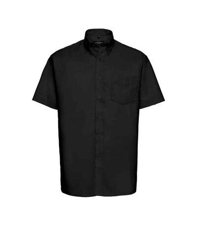 Mens oxford formal shirt black Russell Collection