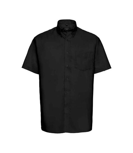 Mens oxford formal shirt black Russell Collection