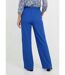 Pantalon vert large taille élastiquée maille relief-2