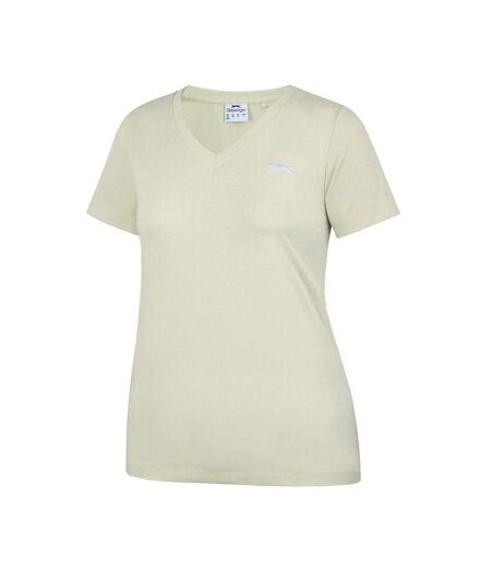 Womens/ladies T-shirt Pastel Yellow Slazenger