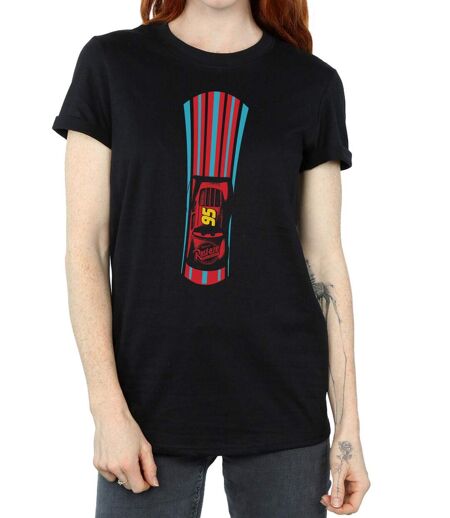 Disney - T-shirt CARS LIGHTNING MCQUEEN STRIPES - Femme (Noir) - UTBI16071