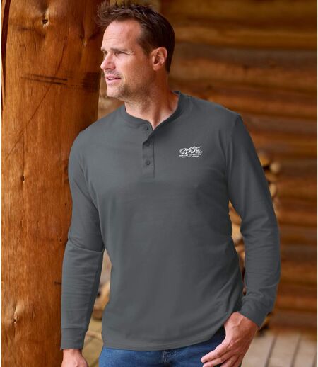 Set van 3 T-shirts met Henley kraag Outdoor