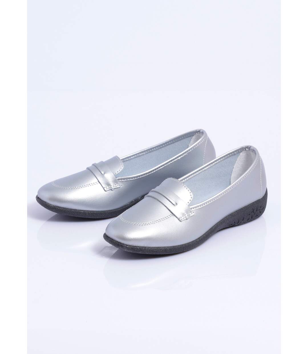 Mocassins compensés souples cuir irrisé-4