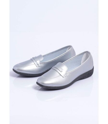 Mocassins compensés souples cuir irrisé