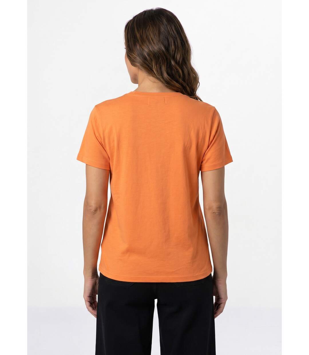 T-shirt col rond broderie Ciao et coeur-2
