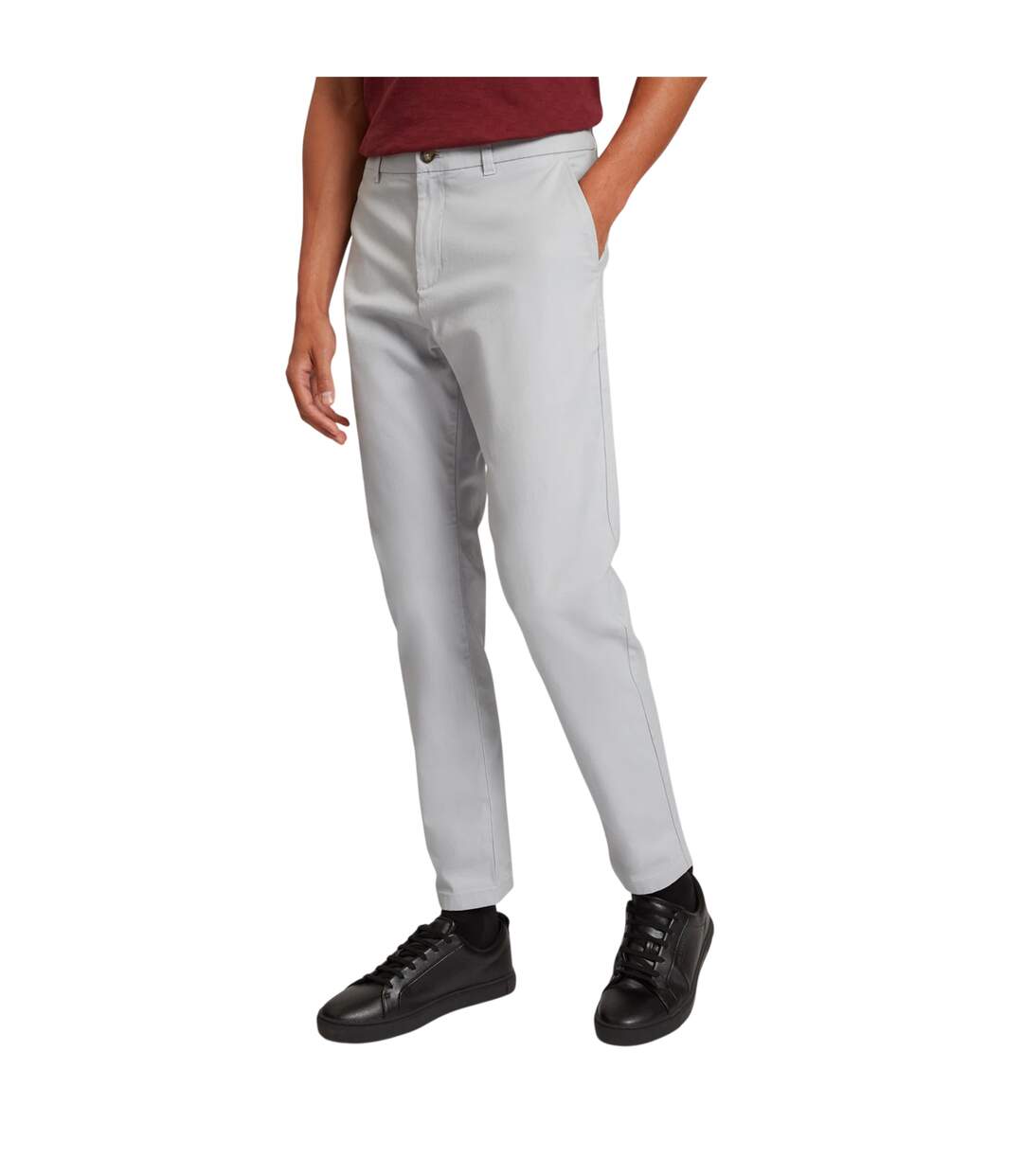Mens Plain Slim Chinos Light Grey Ted Baker-3