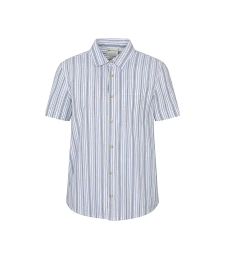 Chemise Manches Courtes Motif/style À Rayures Derby Homme Bleu Mountain Warehouse