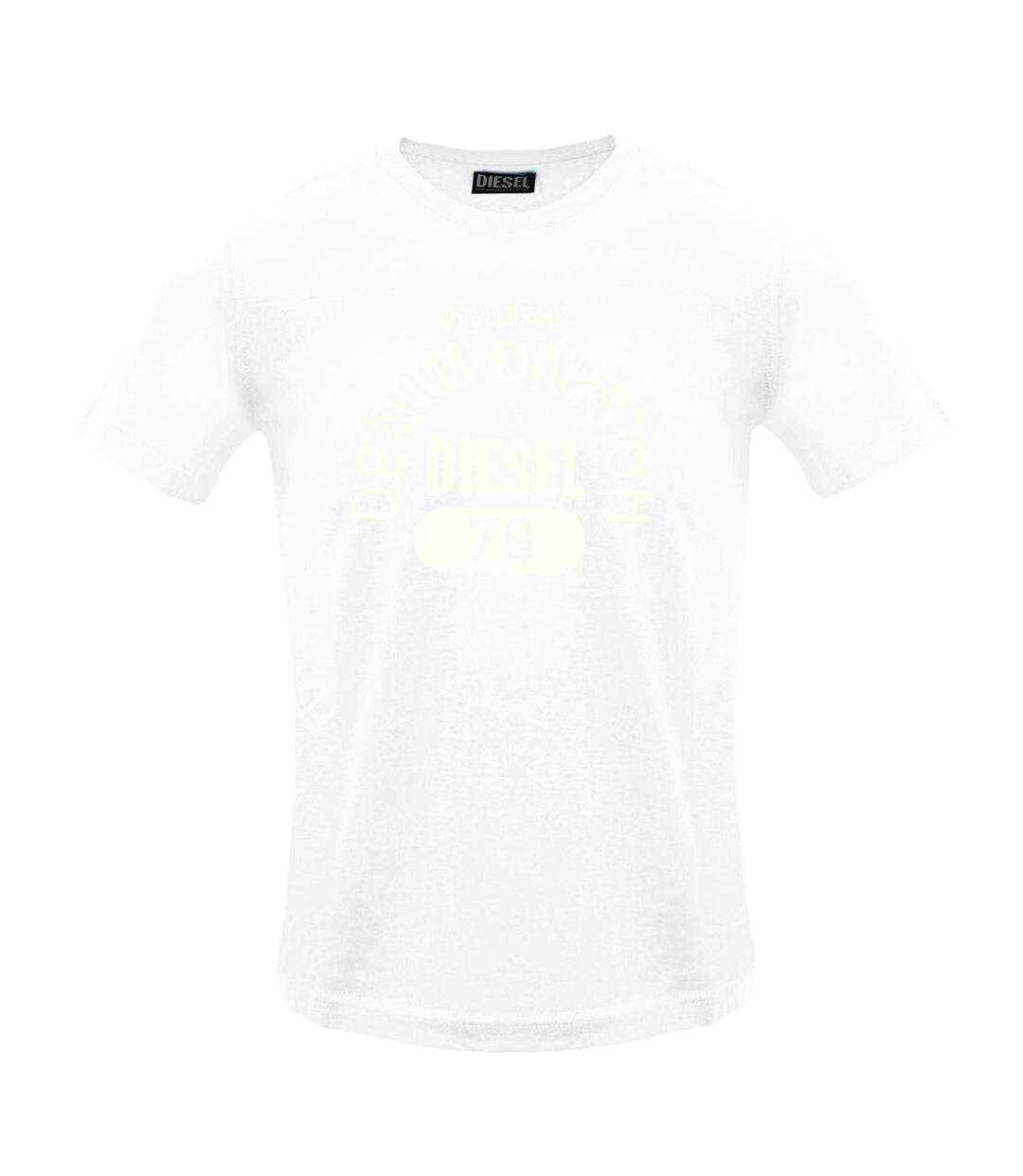 T-shirt Motif/style Logo Property Of Denim Division Homme Blanc Diesel-1