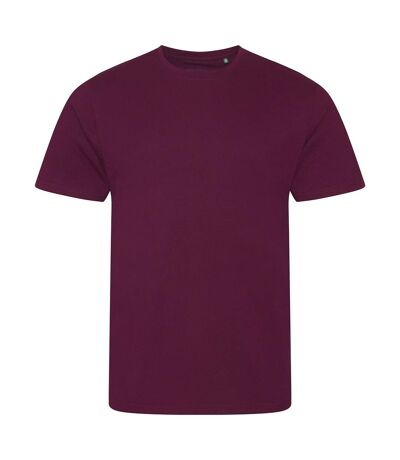 Mens cascade ecologie organic t-shirt burgundy Awdis