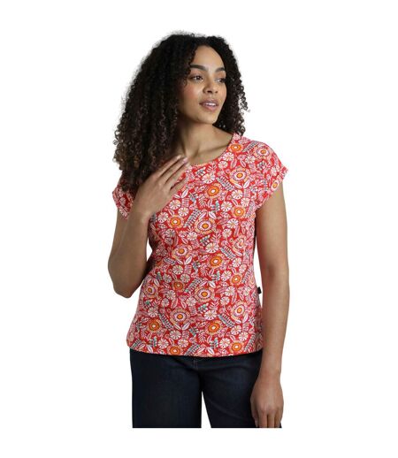 Womens/ladies paw paw printed t-shirt tango red Weird Fish