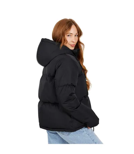 Doudoune À Capuche Motif/style Court Femme Noir Brave Soul