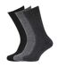 Mens Wool Blend Socks With Wool Padded Sole (Pack Of 3) (Black/Grey) - UTMB156