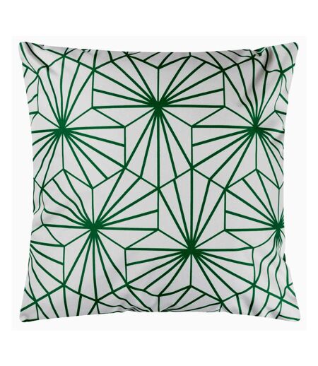 Hexa geometric outdoor cushion cover 43cm x 43cm green/white Furn