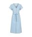 Robe Boutonnée Manches Courtes À Col V Tulum Femme Bleu Pâle Mountain Warehouse-1