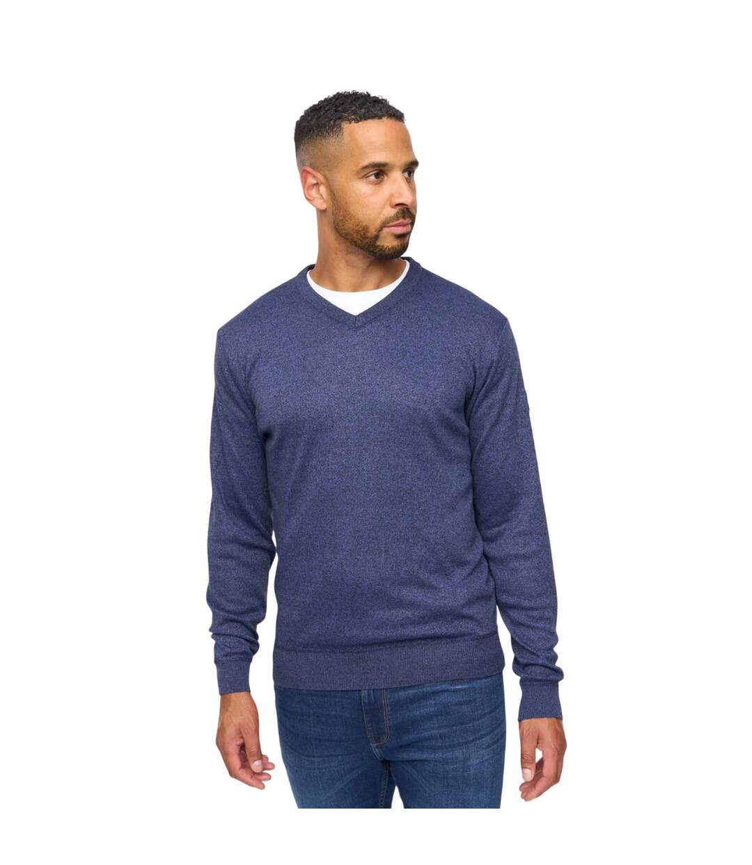 Pull Tinworth Homme Bleu Marine Chiné Bewley & Ritch-2