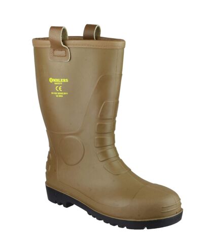 Footsure 95 Tan PVC Rigger Safety Wellingtons / Mens Safety Boots (Tan) - UTFS2233