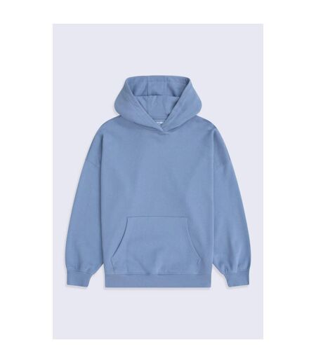Womens/ladies Idol Drop Shoulder Hoodie Pale Blue Animal