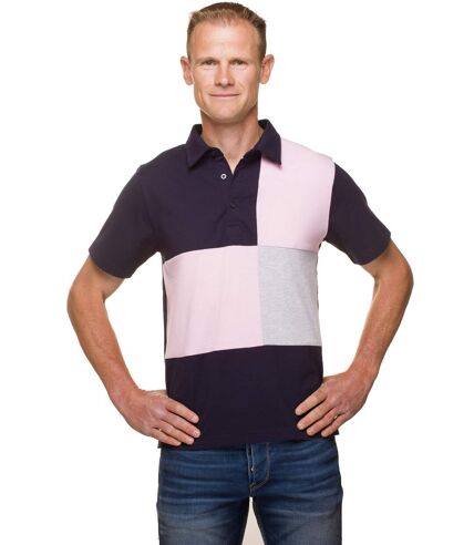 Polo homme rugby tricolore manches courtes