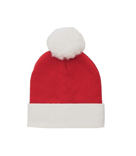 Mensa knitted christmas beanie red/white MidOcean