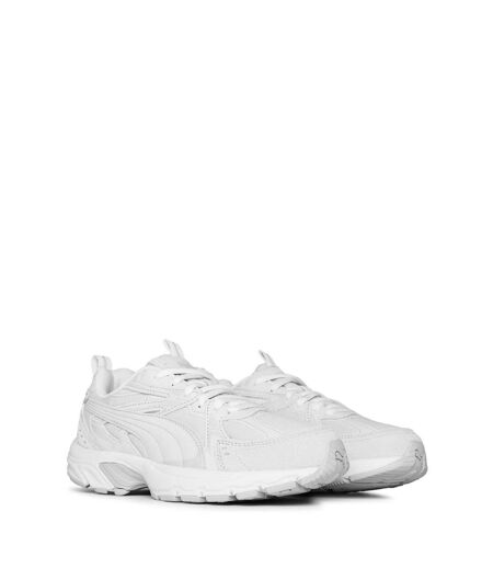 Mens Milenio Tech Leather Low Trainers Grey Puma