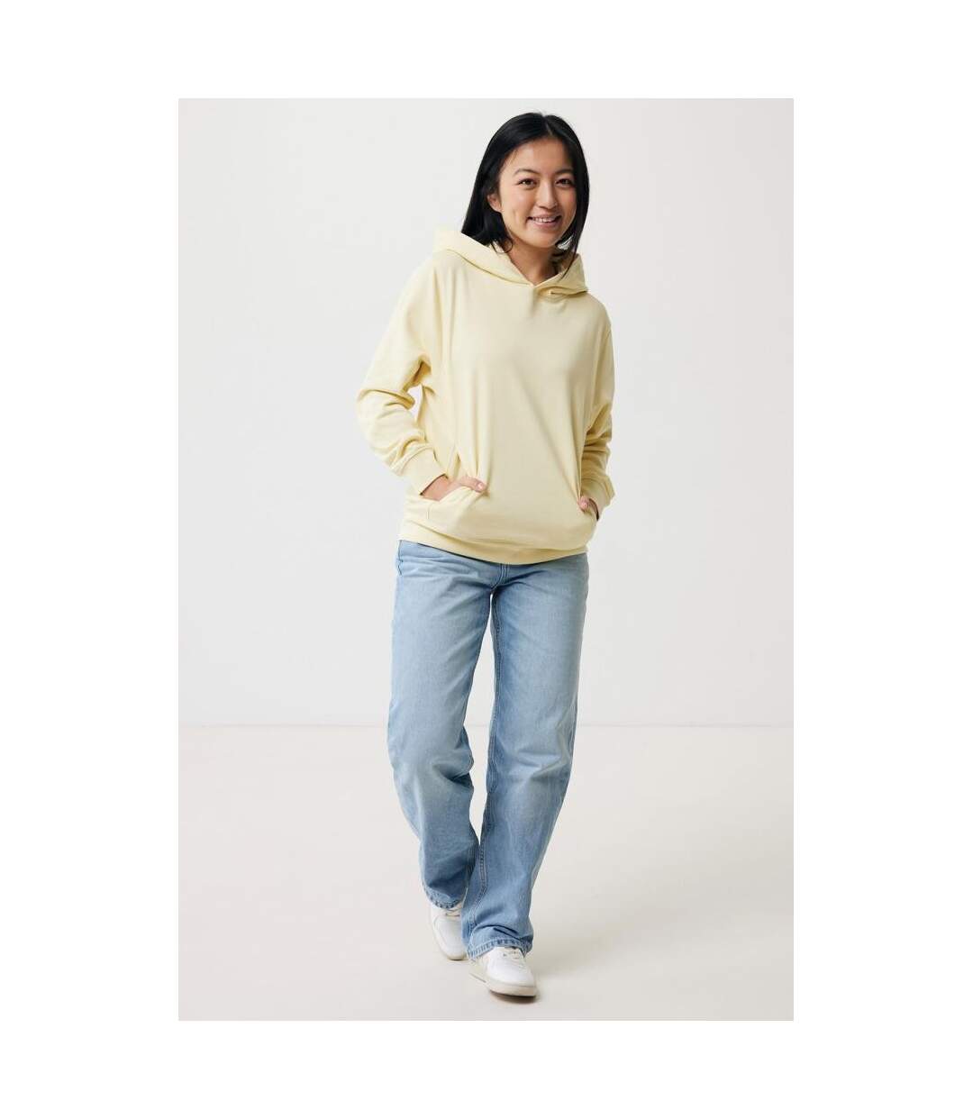 Unisex Adult Yengo Recycled Cotton Side Pocket Hoodie Light Heather Anthracite Iqoniq-2