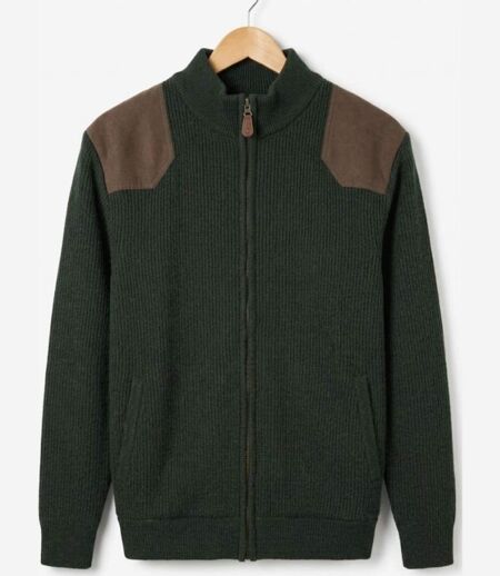 LEDERTYS EMPIEC — Veste zippée doublée polaire kaki : isolation thermique et renforts toile