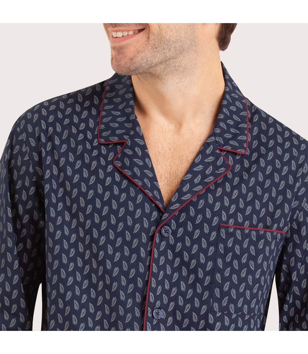 Pyjama long ouvert homme Popeline Eminence-4