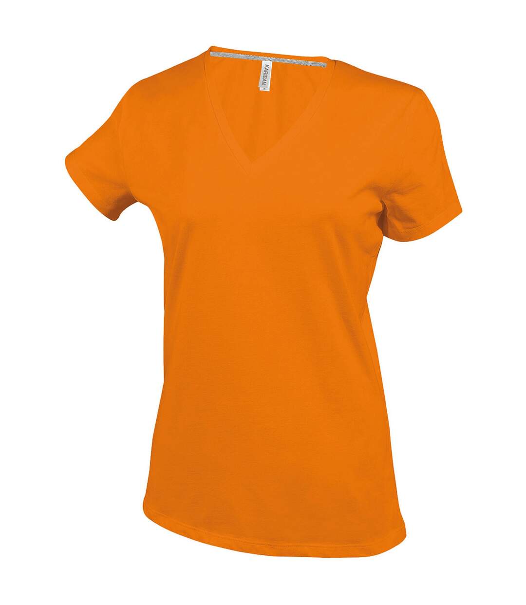 T-shirt à manches courtes et col en v femme orange Kariban