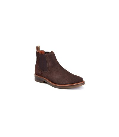 Mens portland leather chelsea boots burnt brown Base London