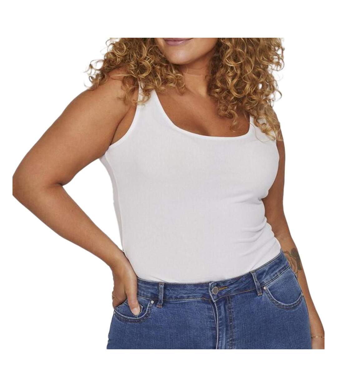 Débardeur Blanc Femme Vila Curve Vijenni - 44-1