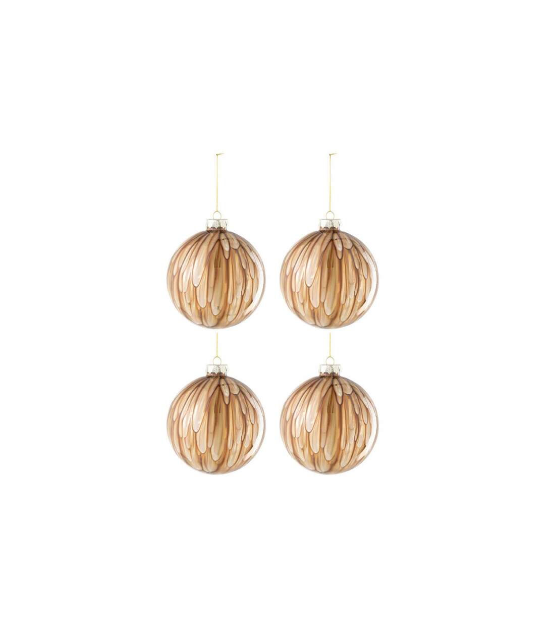 Lot de 4 Boules de Noël Taches Keri 12cm Marron-1