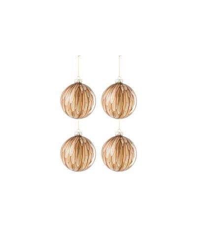 Lot de 4 Boules de Noël Taches Keri 12cm Marron