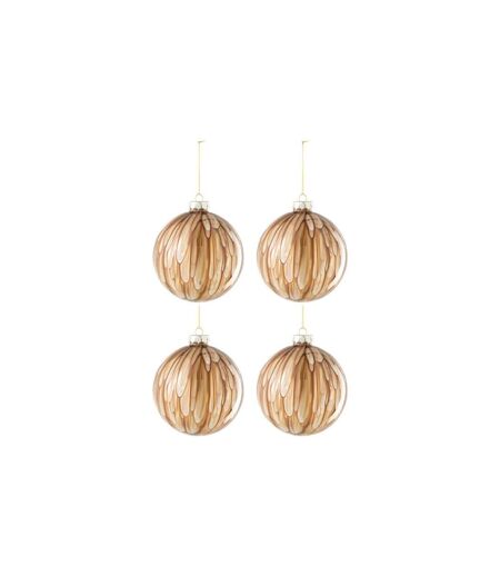 Lot de 4 Boules de Noël Taches Keri 12cm Marron