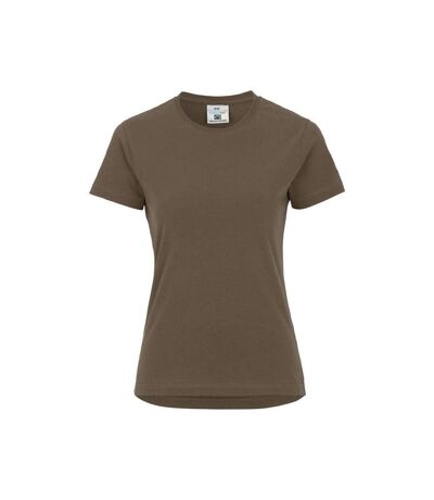 Womens/ladies Organic T-shirt Brown Cottover