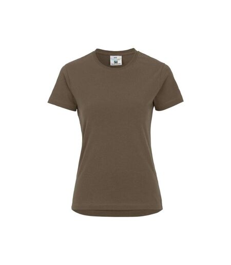 Womens/ladies Organic T-shirt Brown Cottover