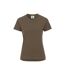 Womens/ladies Organic T-shirt Brown Cottover-1