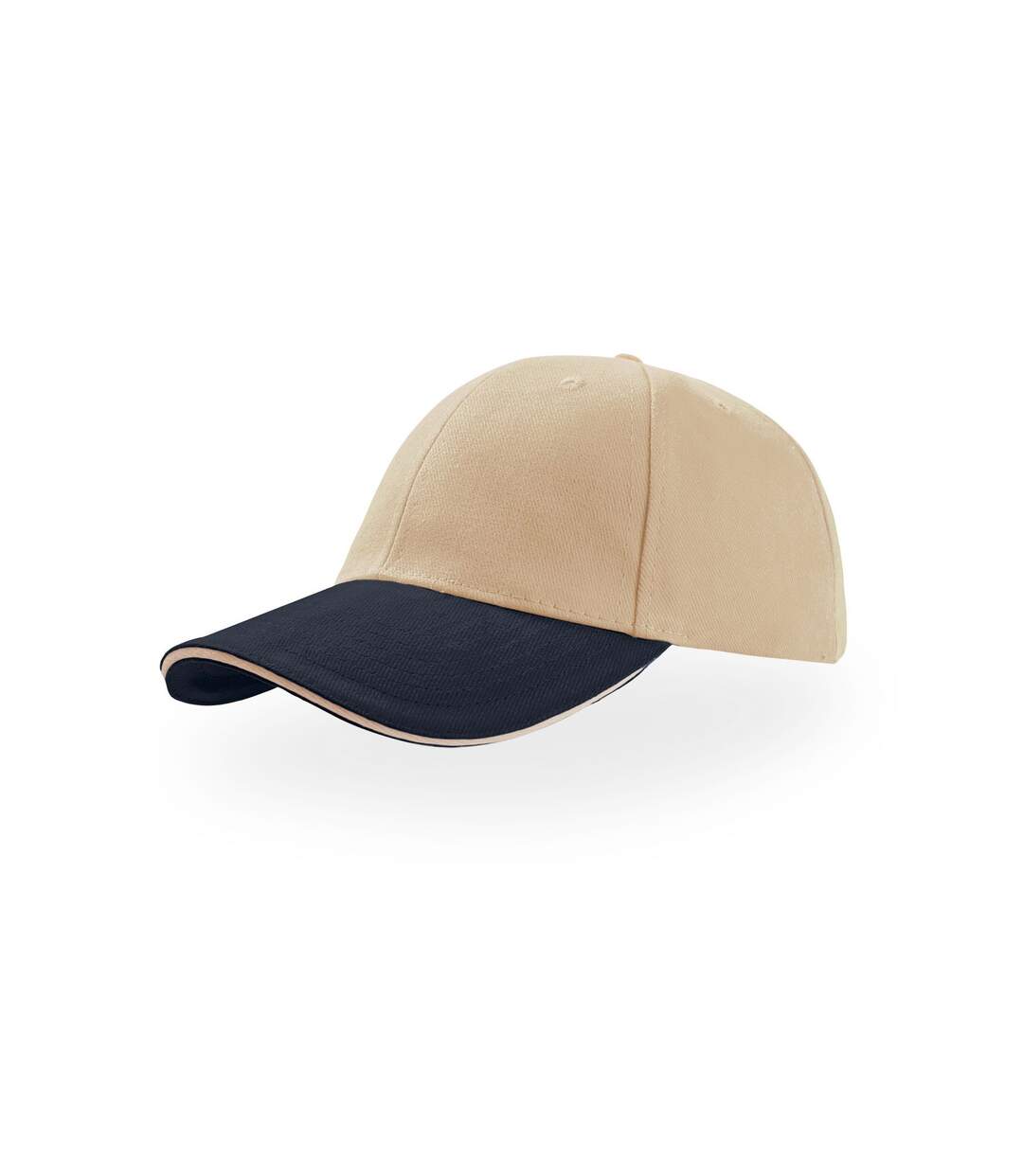 Casquette sandwich en coton épais mixte beige / bleu marine Atlantis-1