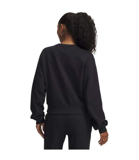 Womens/ladies Vida Icon Fleece Crop Sweatshirt Black Under Armour