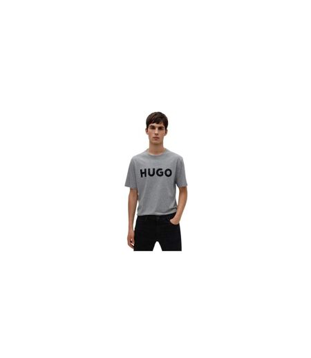 T-shirt Motif/style Logo Contrasté Dulivio Homme Gris Noir Hugo