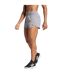 Womens/ladies Lux Stretch Woven Zip Pocket Sweat Shorts Grey Adidas-3