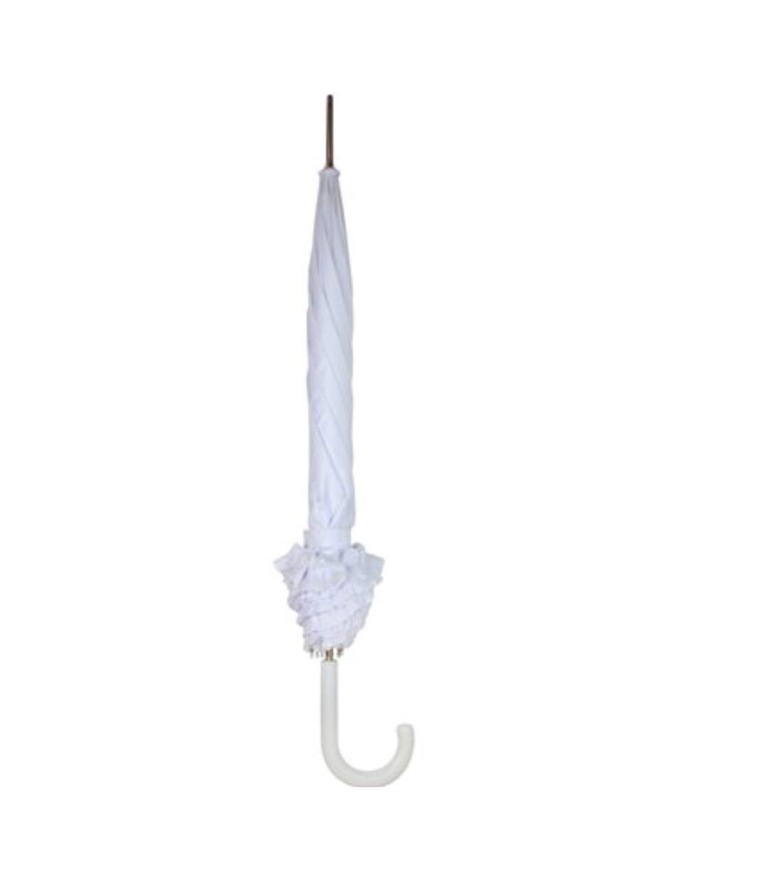 Frilled bridal stick umbrella one size white Drizzles-3