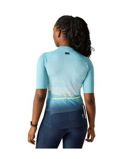 Maillot De Cyclisme Demi-manches Motif/style Impression Dégradée Lightning Femme Bleu De Gris Dare 2B