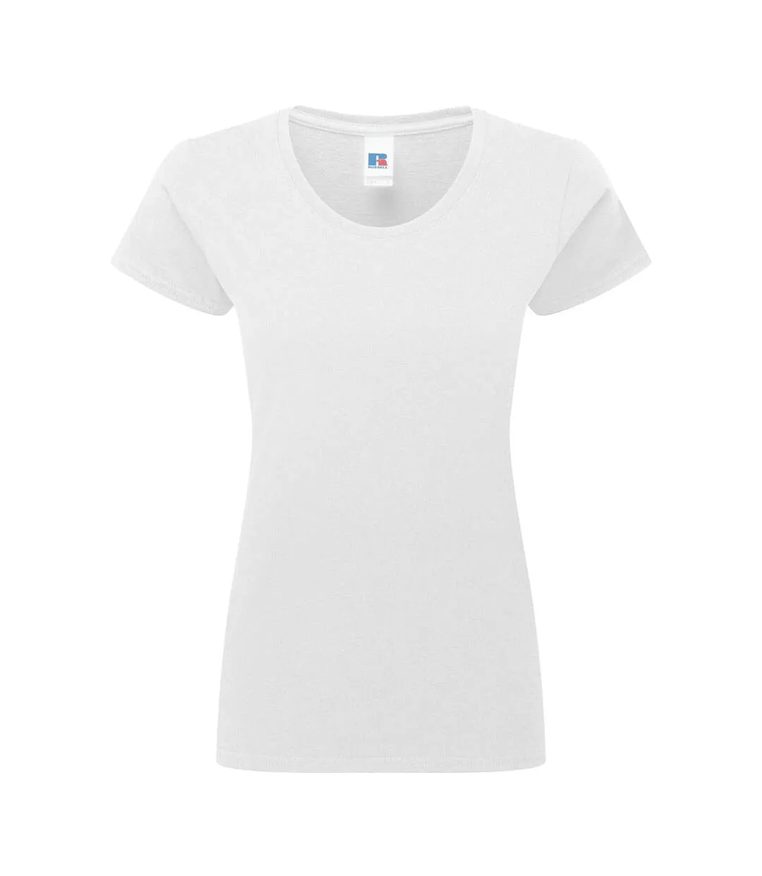 Womens/ladies Authentic Classic T-shirt White Russell-2