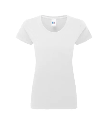 Womens/ladies Authentic Classic T-shirt White Russell