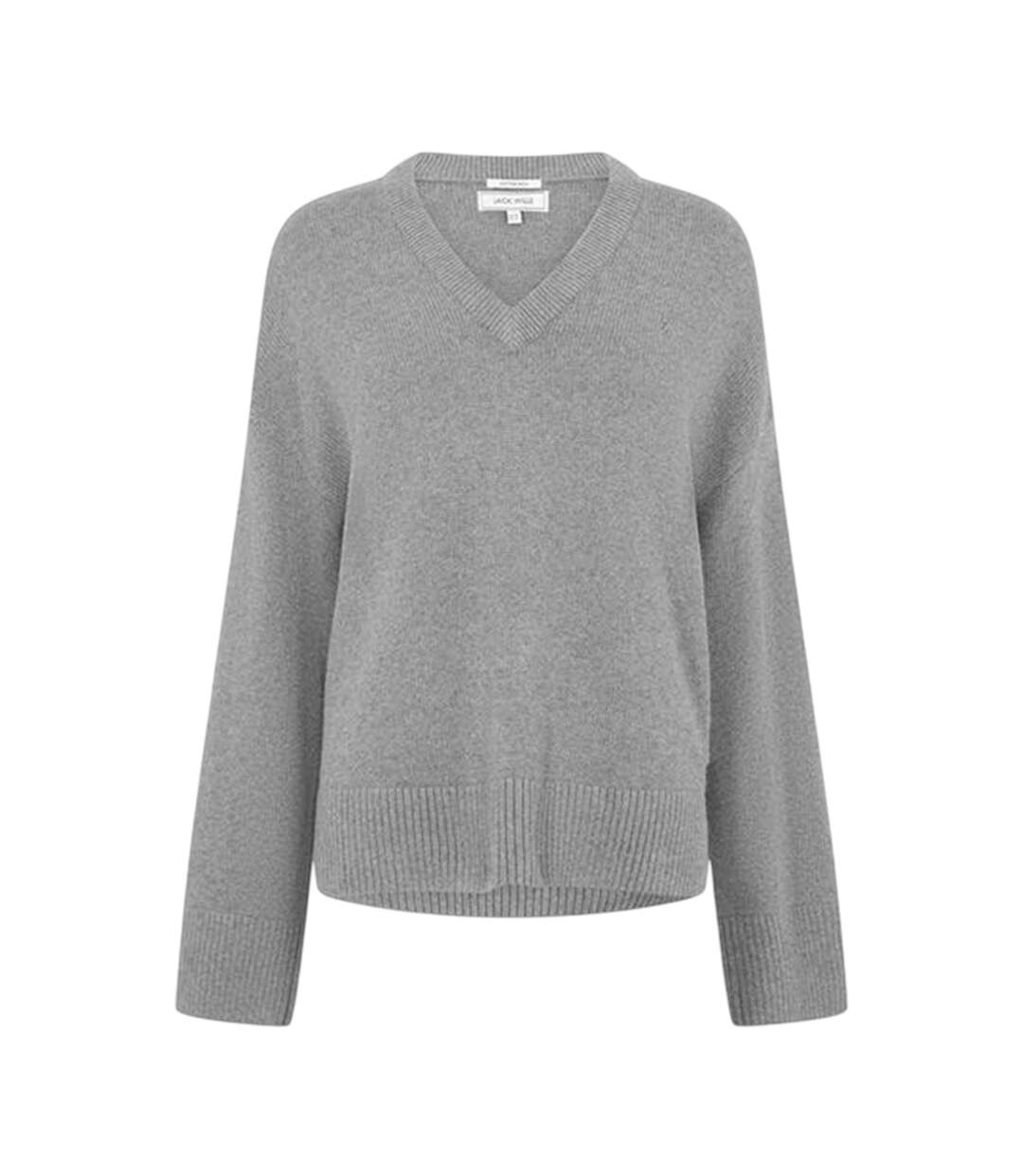 Womens/ladies Drop Shoulder Jumper Charcoal Jack Wills-2