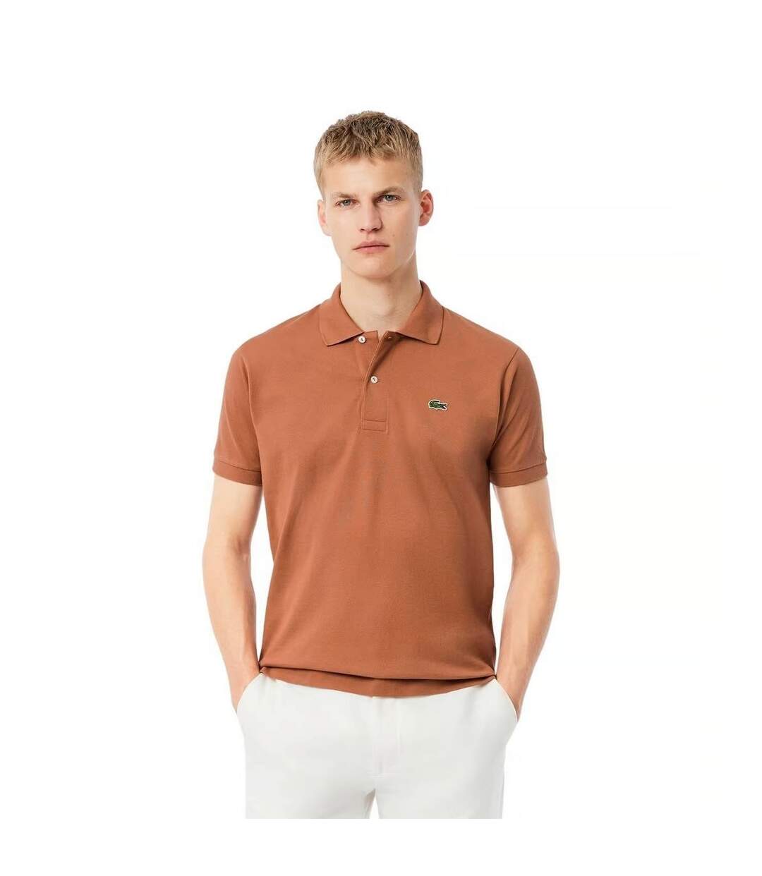 Mens L.12.12 Original Pique Classic Polo Shirt Brown Lacoste-1